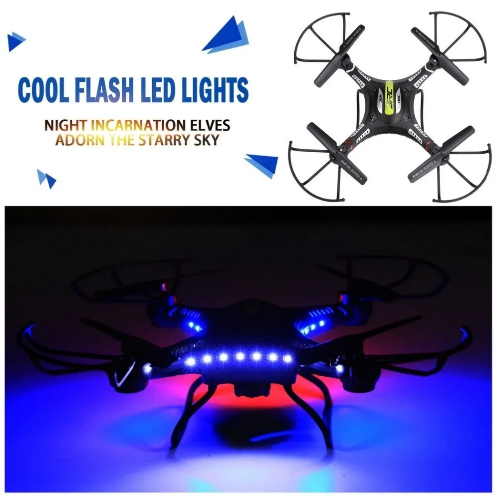 JJRC H8C аэрофотосъемка пульт дистанционного управления Вертолет 2MP HD камера 6 осевой гироскоп 360 градусов Поворотный Светодиодный светильник Дрон ZLRC