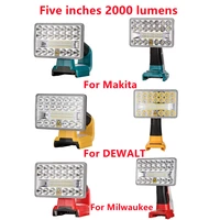 5 inch 2000 lumens 18v led flashlight indoor outdoors spotlight light for makita dewalt milwaukee bosch with usb work light