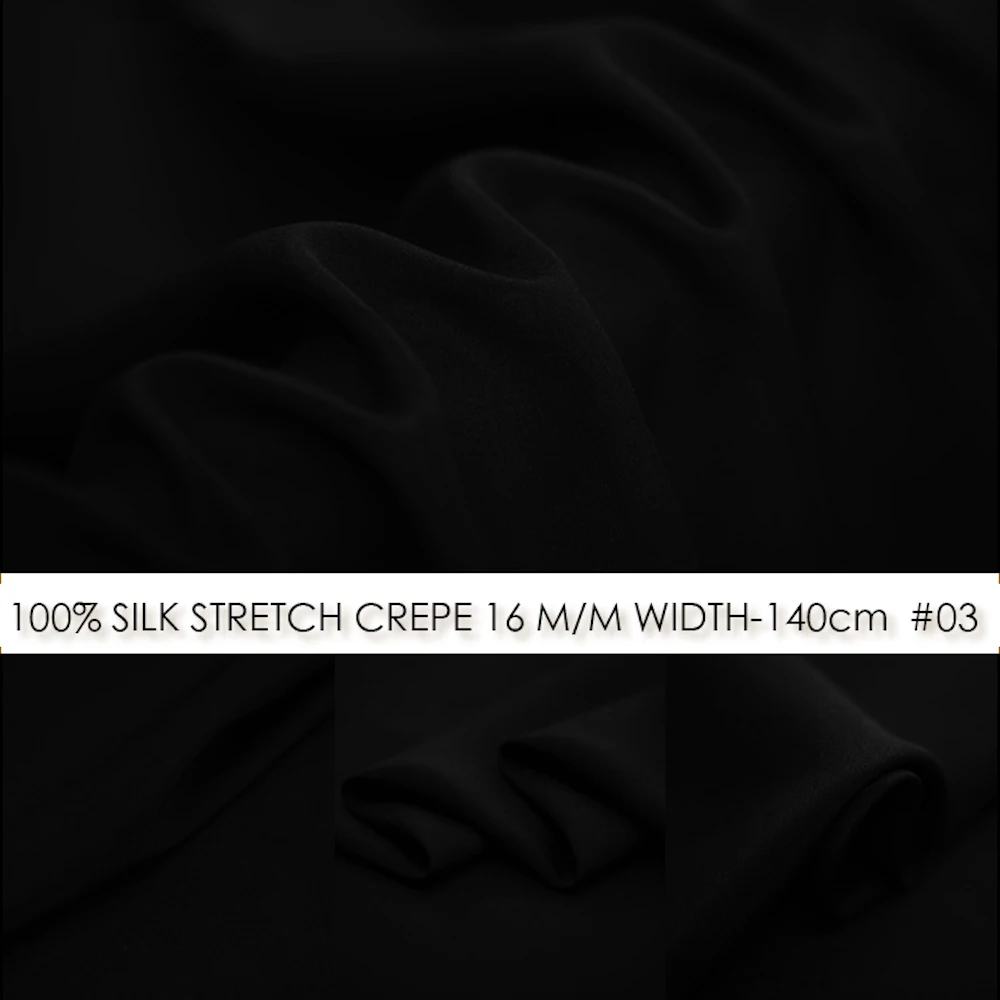 Шелковый эластичный креп ширина 140 см 16 Момми Мягкая матовая шелковая ткань из