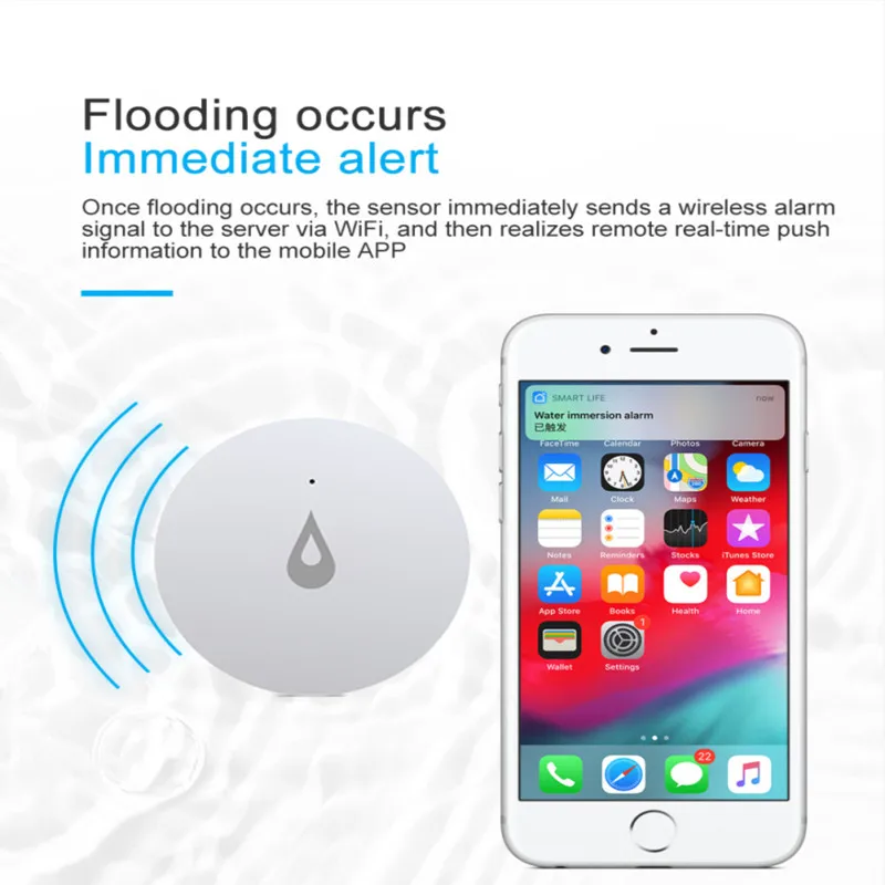 Tuya ZigBee Water Sensor Leak Detector Flood Leakage Alarm Works With Zigbee Smart Life APP Remote Home 2021 | Безопасность и