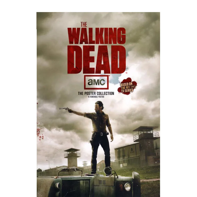 Холщовый постер с изображением ходячих мертвецов и крови ручная печать 50x75 см