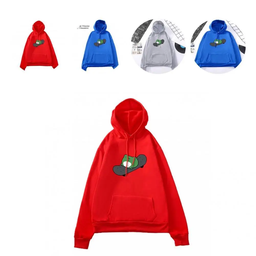 

Student Hoodie Trendy Elastic Cuff Long Sleeve Soft Drawstring Women Hoodie for Dating Women Hoodie Couple Hoodie