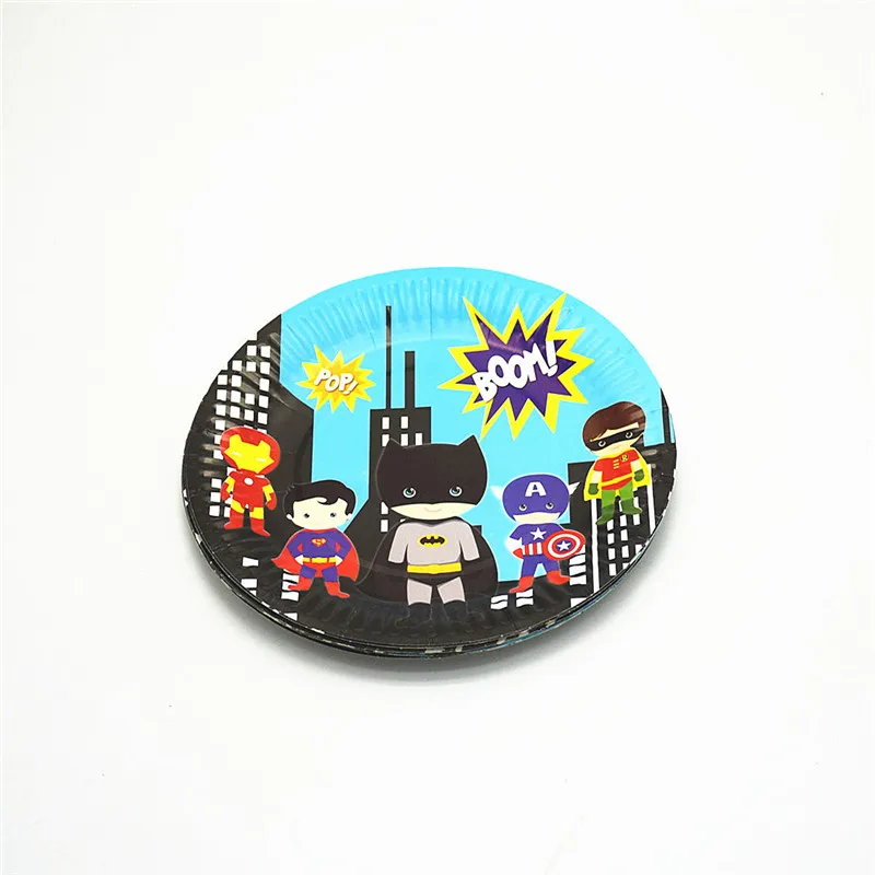 10 шт./партия посуда одноразовые столовые приборы Бэтмен/Супермен/Железный
