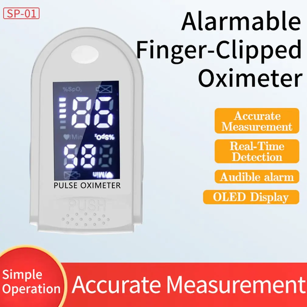 

New Portable Blood Oxygen With LED Screen Display Pulse Oximeter Fingertip Saturation Monitor For Pulse Rate Heart Rate Monitor