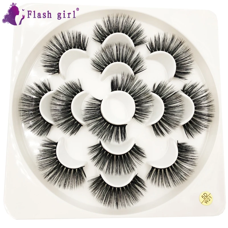 Ресницы из норки с полными полосками для макияжа 7 пар|Накладные ресницы| |