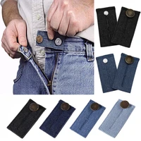 unisex skirt trousers jeans waist expander adjustment waistband extender button elastic belt extension buckle garment accessory