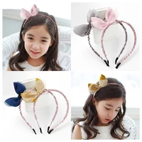 korean version childrens hair band little girl bowknot headband rabbit ear student lovely princess gauze festival headdress