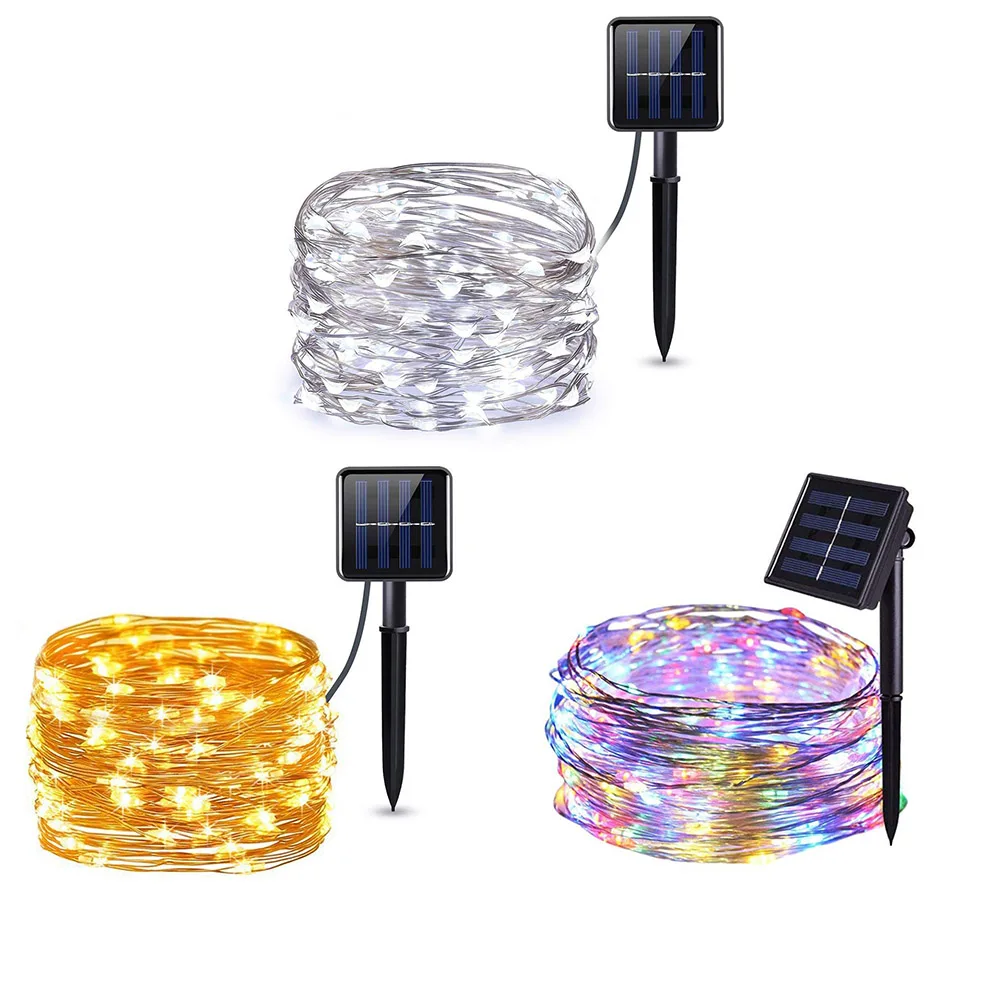 

100/200 LED Starry Fairy Solar String Light Waterproof Outdoor Indoor Wedding Party Decorative Copper Wire Garland Solar Lamp
