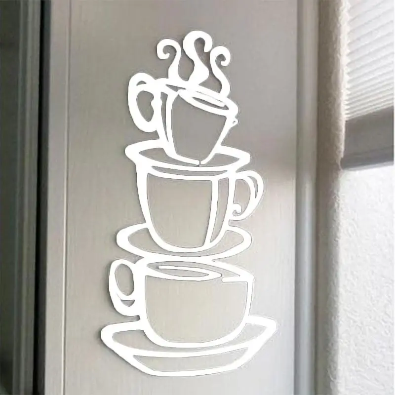Room Decor Coffee Cup Home Decoration Wall Sticker Art Decals Elegant White Background Removable Waterproof Bedroom | Дом и сад