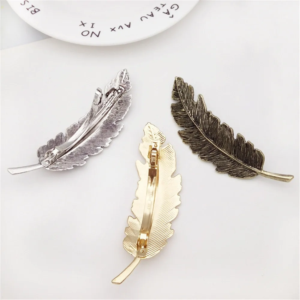 

1PC Fashion Women Girls Gold Silver Leaf Feather Hair Clip Girls Headband BarretteHair Ornament Festival Hair Accessories