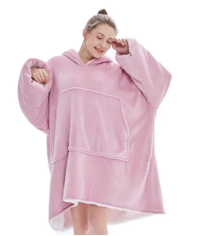 

Winter Oversized Blanket with Sleeves Women Oversized Hoodie Fleece Warm Hoodies Sweatshirts Giant TV Blanket Women Hoody Robe