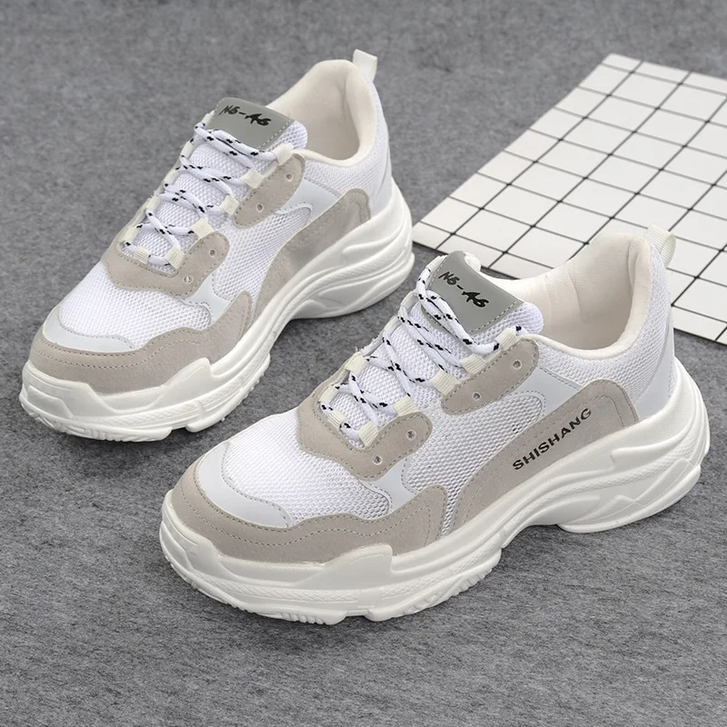 

2019 Spring Summer New Women's Casual Shoes Comfortable Mesh Hundred Muffin Shoe Breathable Thick Bottom Small White Shoes U6-70