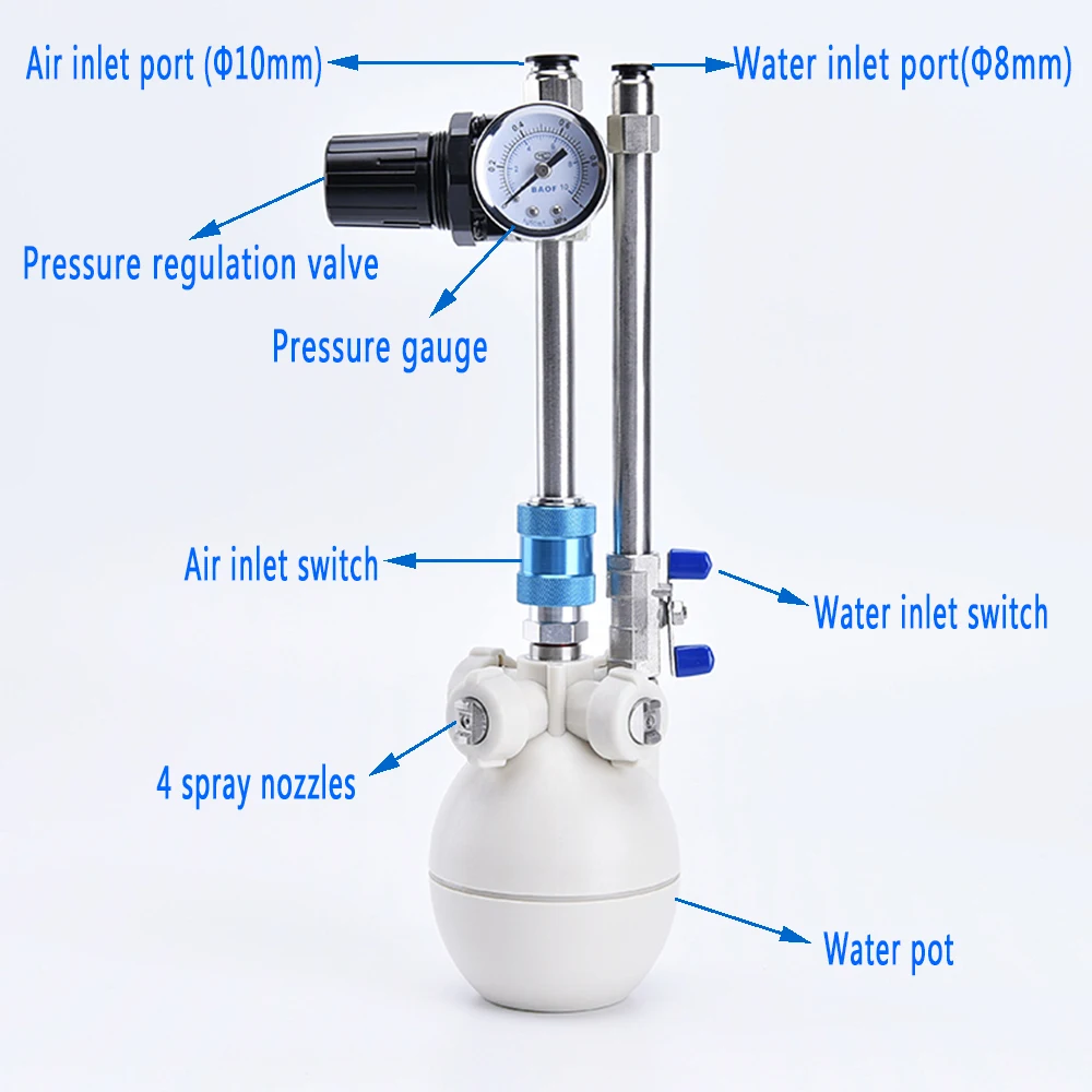 Dry Fog Gas-water Mixed Two-fluid Humidifier Factory Textile Workshop Cooling Spray  Gas-water Hybrid Humidifier misting Machine