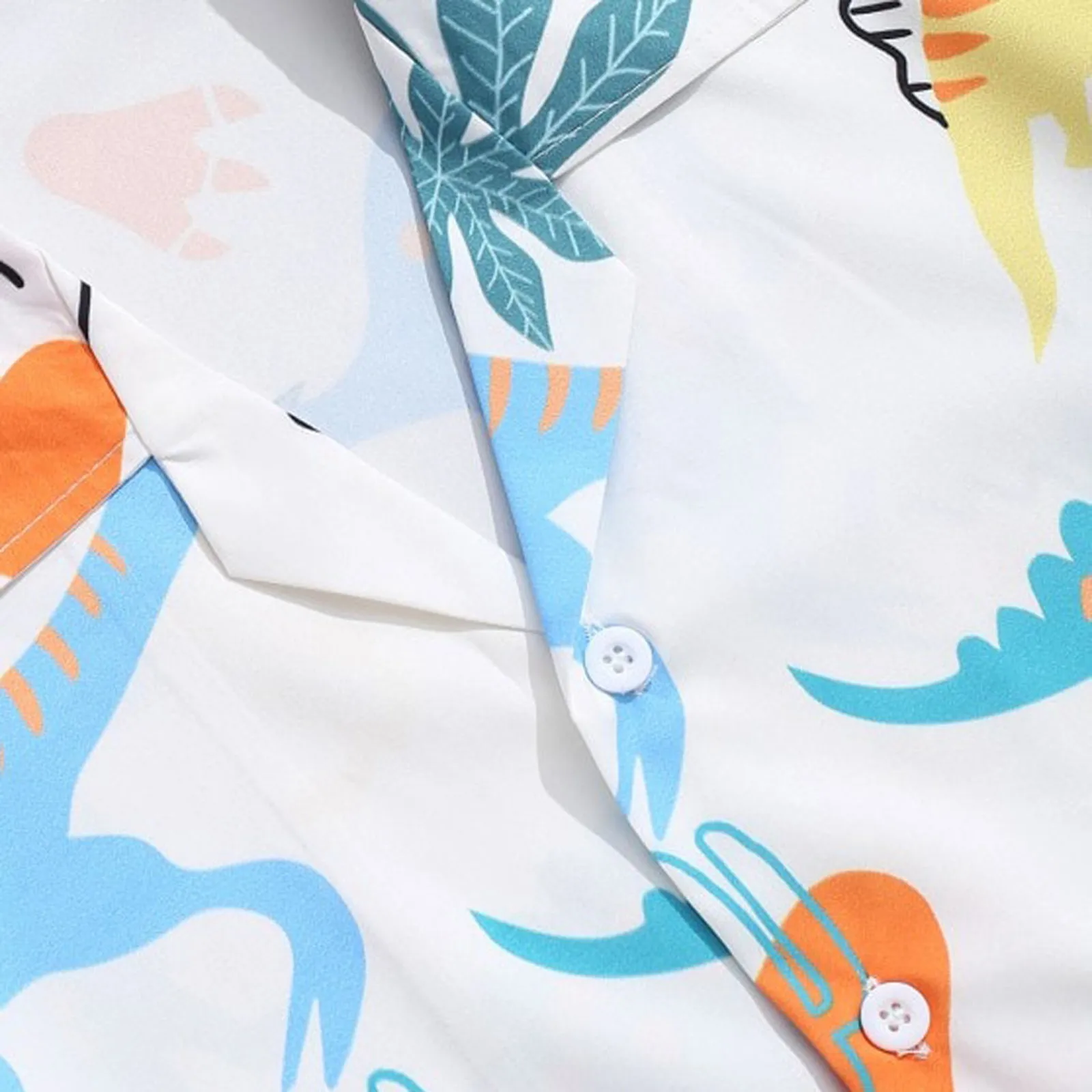 

Summer Fashion Men's Hawaii Print Short Sleeve Blouse Casual Men Turn-down Collar Buttons Holiday Vacation Tops 2021 New y2k