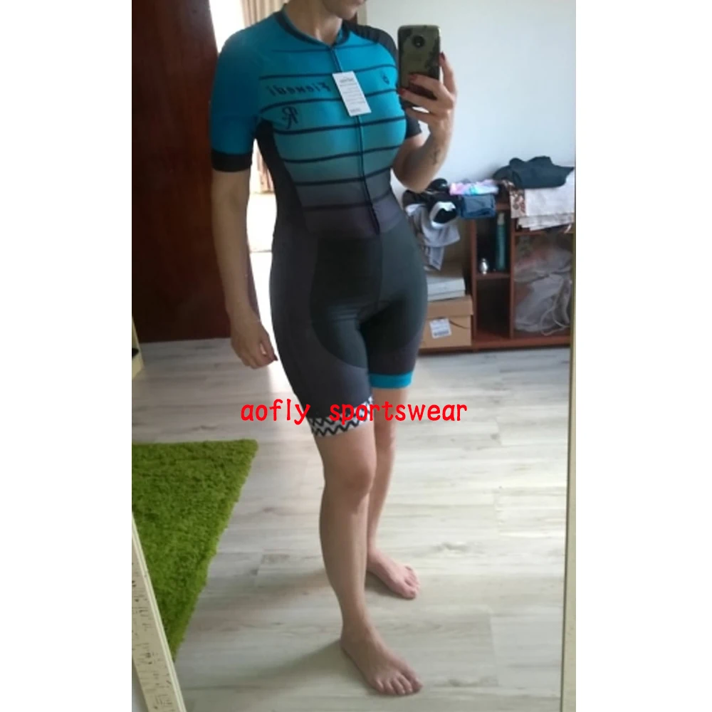 

2021 Women's Sexy Triathlon Short Sleeve Cycling Jersey Sets Skinsuit Gel Bicycle Clothing Macaquinho Ciclismo Real Buyer Show