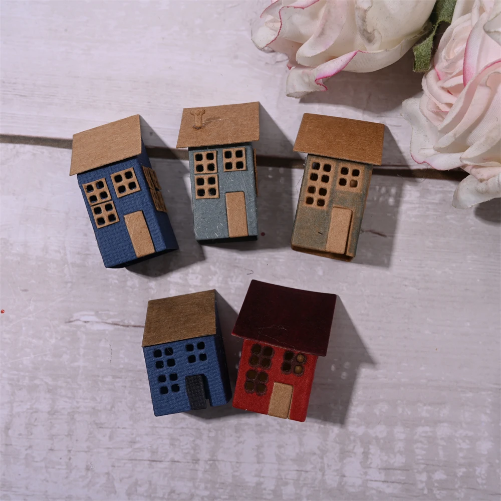 inlovearts 3d buliding set metal cutting dies for scrapbooking scrapbooking decorative embossing frame house paper craft dies free global shipping
