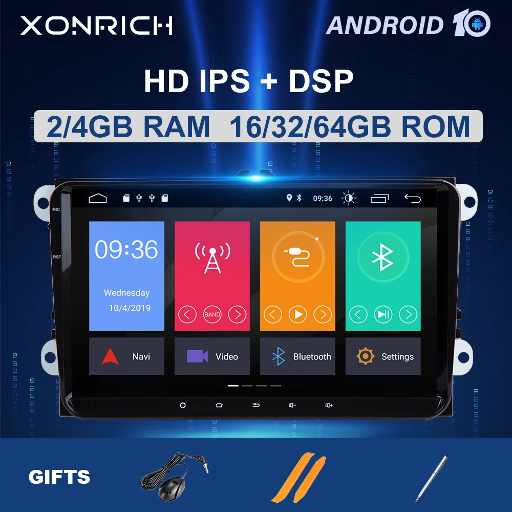 Автомагнитола 1 Din Android 10 GPS навигация для golf 5 6VW Passat b6 b5 Polo Amarok Volkswagen T5 seat leon