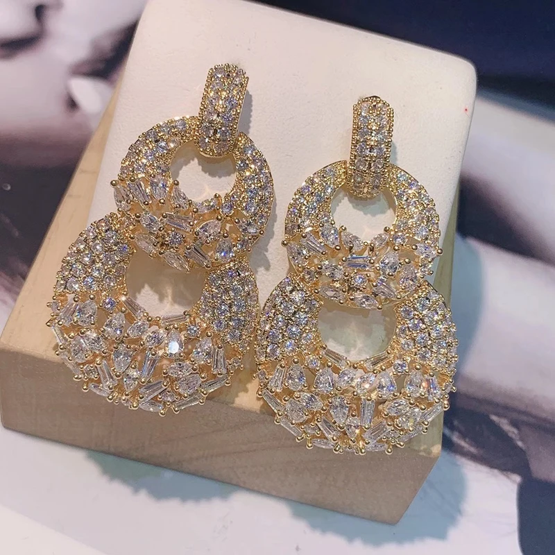 

Number 8 earrings irregular zircon earrings 210322-12