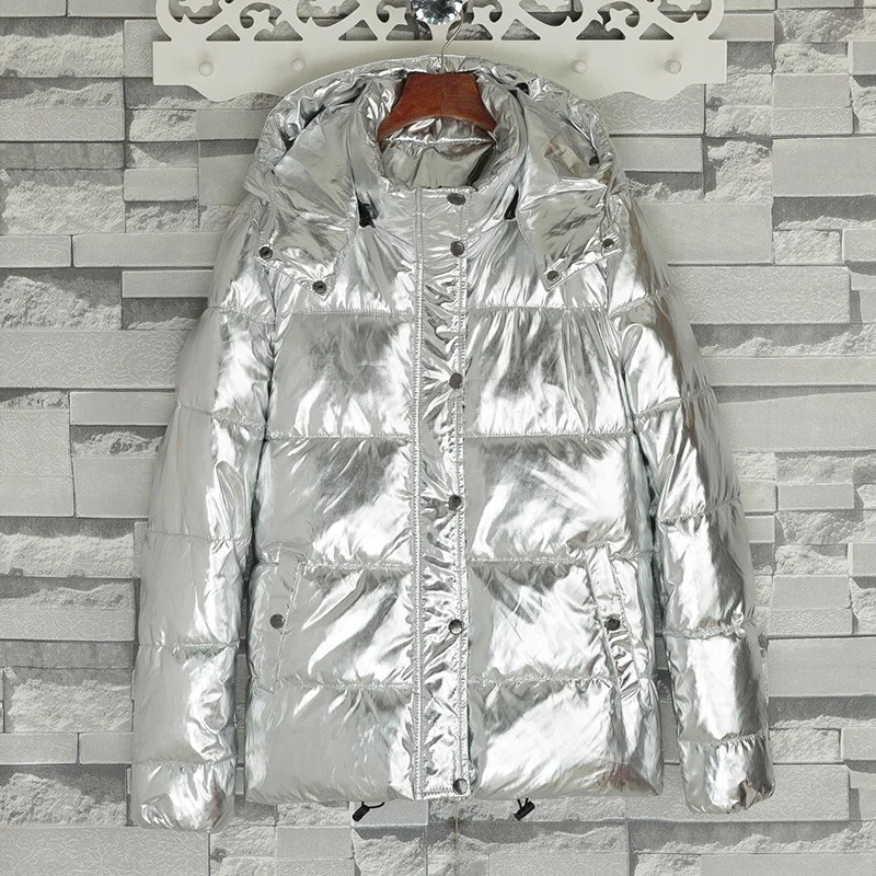 2019 плотное теплое Женское зимнее пальто женские Серебристые парки с капюшоном