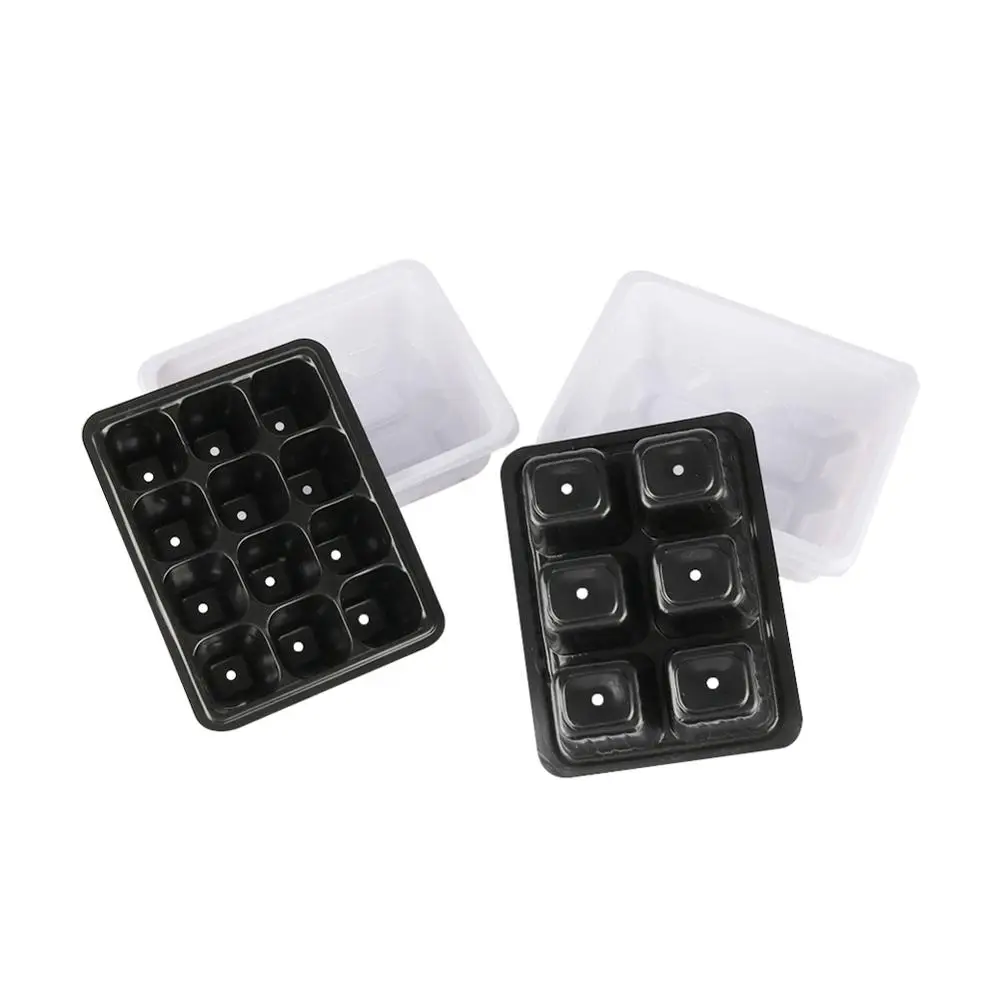 6/12 Cells Plastic Nursery Pots cultivation Garden Plant Seedling Tray Germination Box with Cover Gardening Supplie | Дом и сад