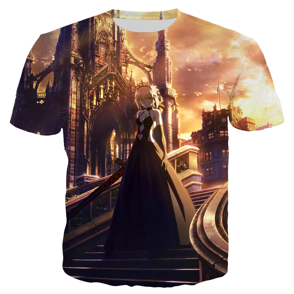 Аниме Fate Stay Night Футболка модная мужская одежда мультяшная футболка 3D принт
