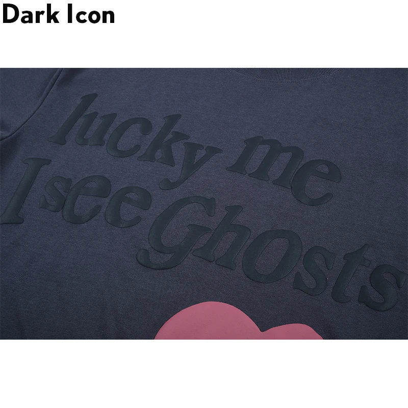 Футболка мужская с надписью и сердцем Dark Icon уличная одежда Минималистичная