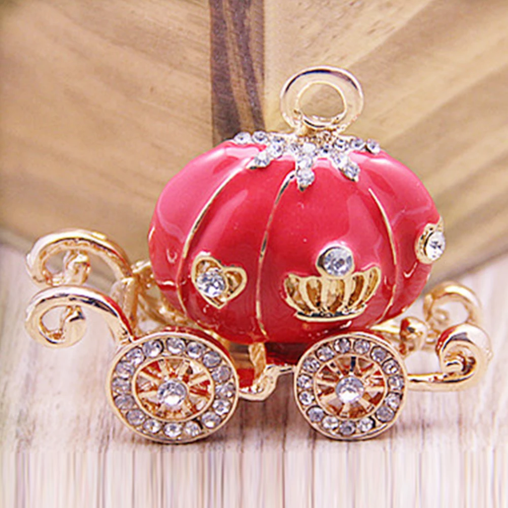 Милый Карета Тыква шаблон Кристалл Брелок Шарм брелок подарок на день Святого