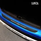 Автомобильная наклейка на бампер из углеродного волокна и кожи для LANCIA Delta STRATOS Y Phedra Thema Ypsilo, аксессуары для автонастройки наклейка на багажник