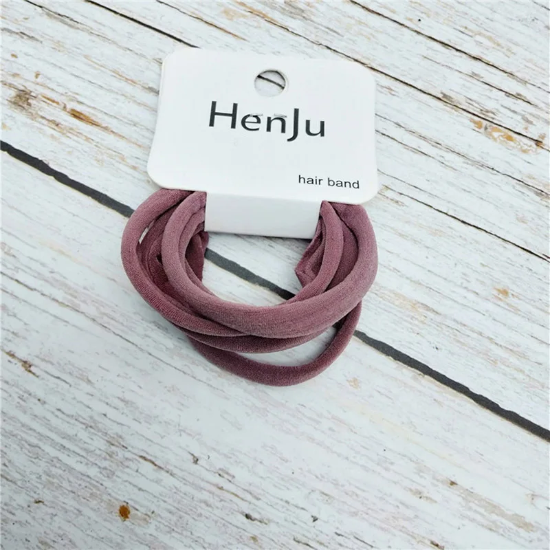 deep pink 6 шт./компл. девочек Цветные волосы кольцо резинки для волос хвост держатель галстук канатная Резиновая лента, обтянутая тканью; Детские аксессуары для волос - Цвет: deep pink