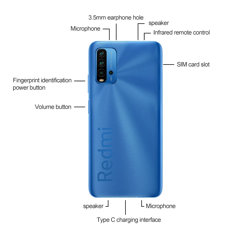 Xiaomi-smartphone Redmi 9T versi&oacute;n Global, tel&eacute;fono m&oacute;vil de 4GB, 64GB, 128GB, Snapdragon 662, ocho n&uacute;cleos, c&aacute;mara cu&aacute;druple de 48MP, pantalla FHD de 6,53 pulgadas, 6000mAh-3