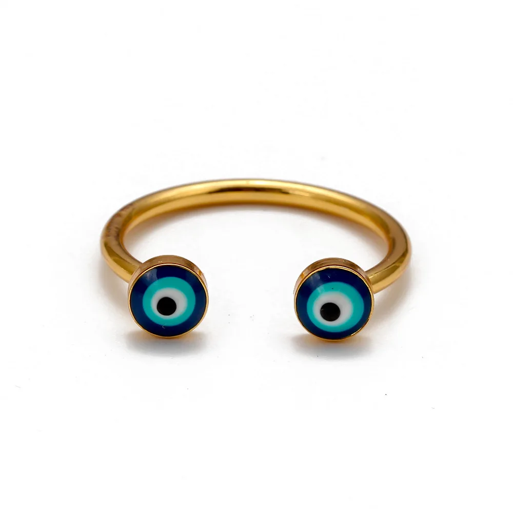 

Megin D Yellow Gold Plated Evil Eyes Boho Vintage Rings for Women Couple Friends Gift Fashion Jewelry Bague Hip Hop Punk Gothic