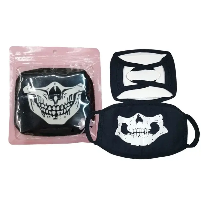 Женские и мужские светящиеся темные маскарадные маски с черепом черный рот