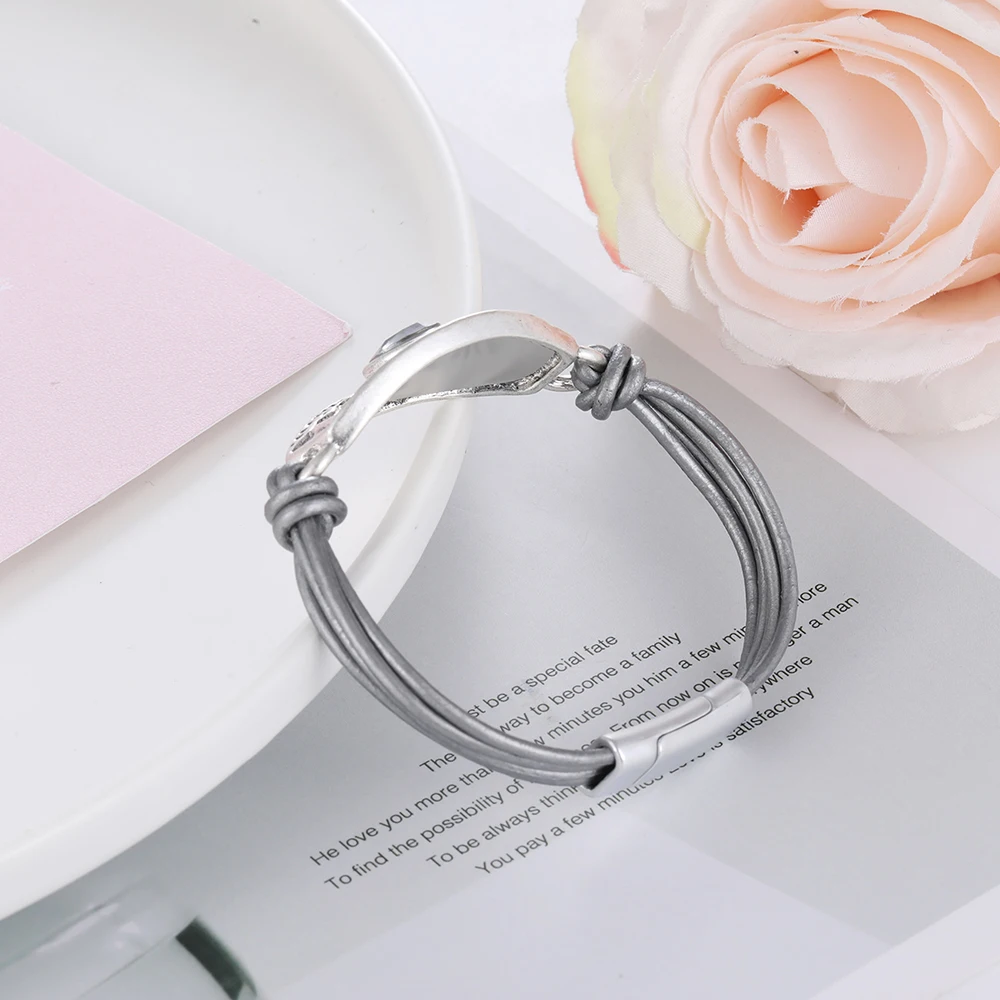 Овальные стеклянные антицветные искусственная кожа цепочка Кристальные