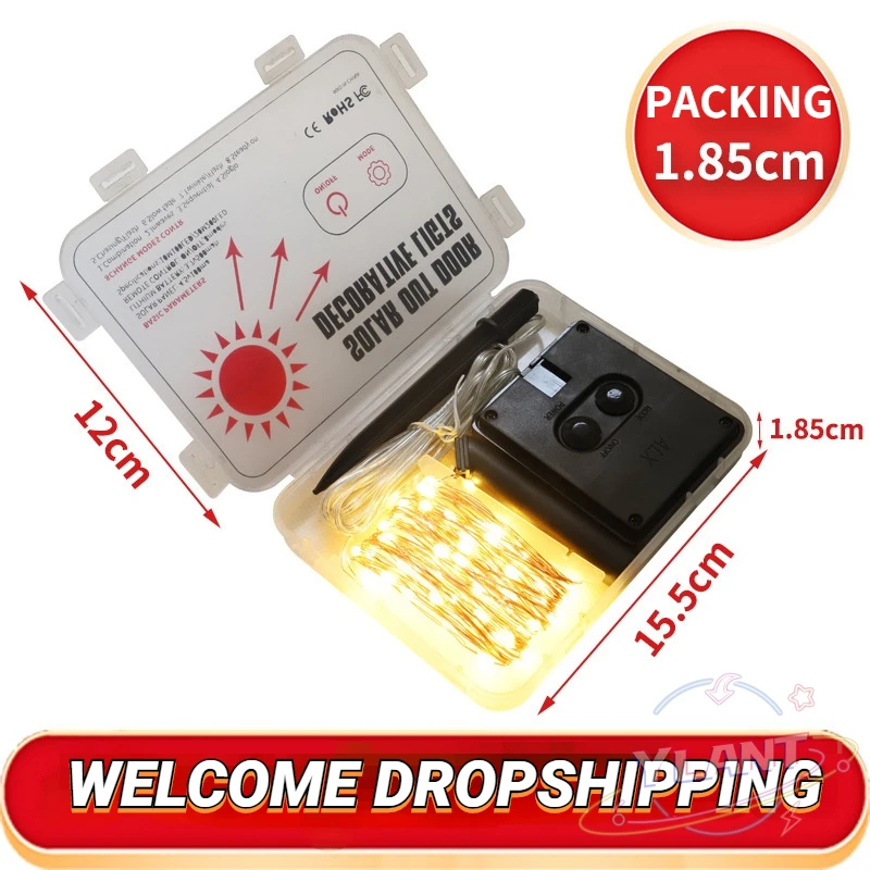 

Ylant Solar LED Copper Wire Curtain Light String Control Packing box Garland Christmas Ramadan Home Furnishing Holiday Decor