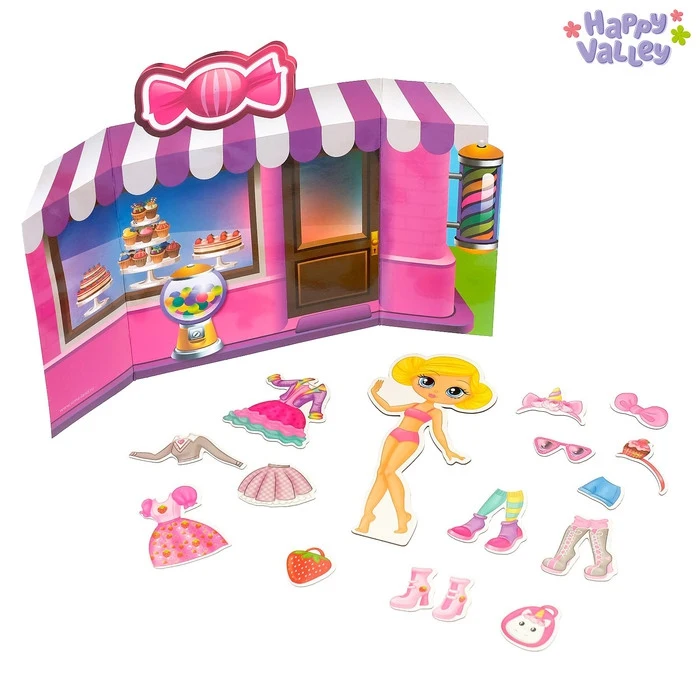 Magnetic set with doll background and stickers &quotSweet Pie" Gifts Hobbies Baby Kids Birthday Toys for children Game Room Games Puzzles |