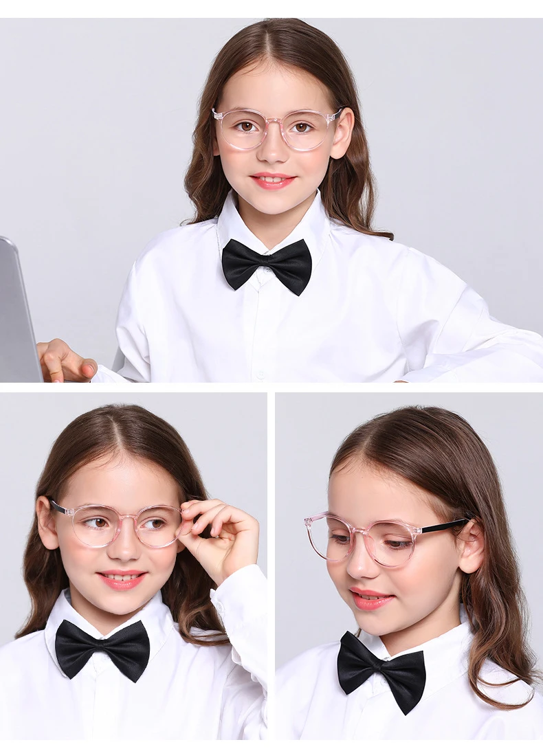 Kilig очки против голубого излучения для малышей; для детей; для девочек круглые очки оправа TR90 Компьютер ТВ телефон очки близорукость оптическое зрелище