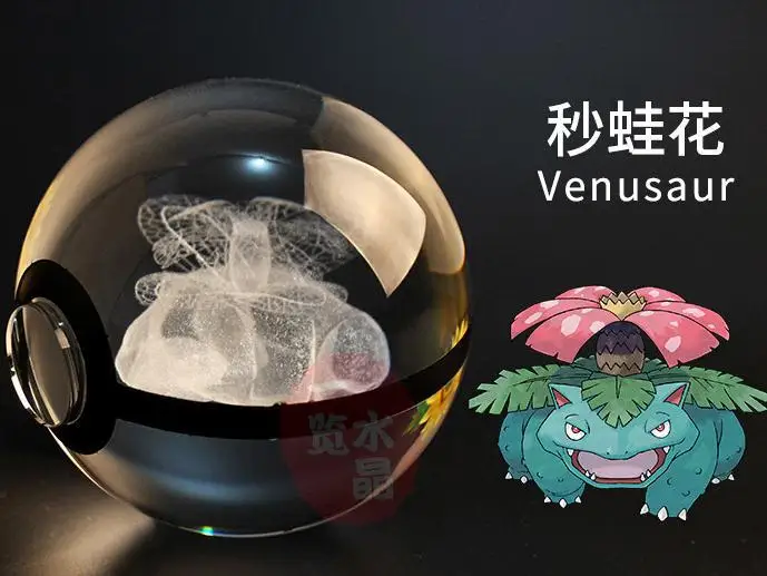 Pokemon Crystal Ball 50 мм 3d настольная лампа 5 в Picacho рождественские вечерние настольные лампы для влюбленных в спальню Подарочные Лампы - Цвет абажура: Diameter 5cm