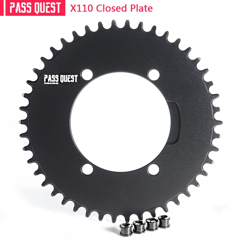 

PASS QUEST Round Road Bike Chain Crankshaft Closed disk 110BCD 42T-58T Narrow Wide Chainring For R2000 R3000 4700 5800 6800 9000