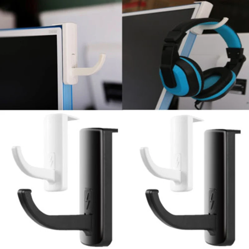 

2 Color Headset Stand Wall Headphone Holder Desktop Stand Table Cell Phone holder Monitor Desk Earphone Mounted Hook Accessories