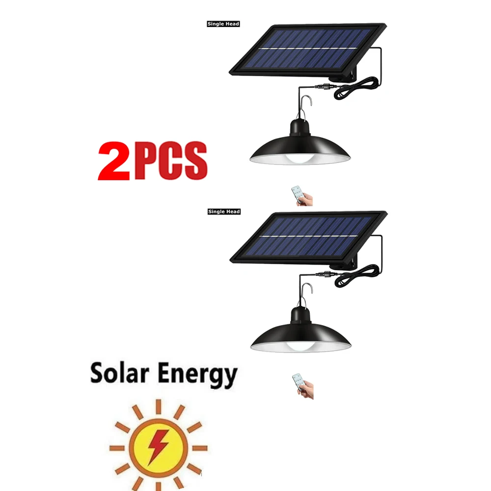 

2pcs Retro Lampshade Solar Pendant Chandelier solar lamp Street light Outdoor Waterproof For Garden Path Driveway Emergency Secu
