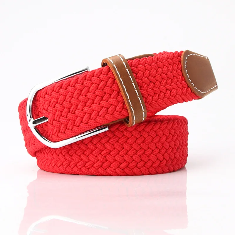 

MY17 Casual women's belt fashion multi color versatile elastic pin buckle belt men's elastic woven canvas belt