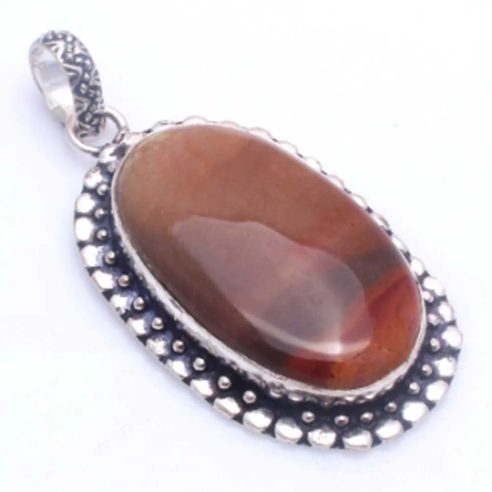 

Genuine Moonkaite Jasper Pendant Silver Overlay over Copper , 58 mm, P11879