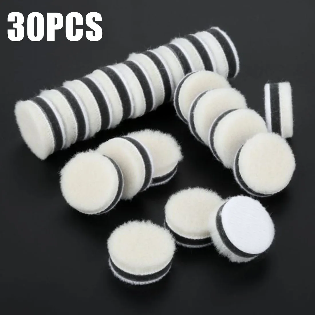 

30pcs Polishing Pad 1 Inch Wool Car Waxing Polishing Machine Glass Polishing Car Paint Care Polishing Pad Cleaning