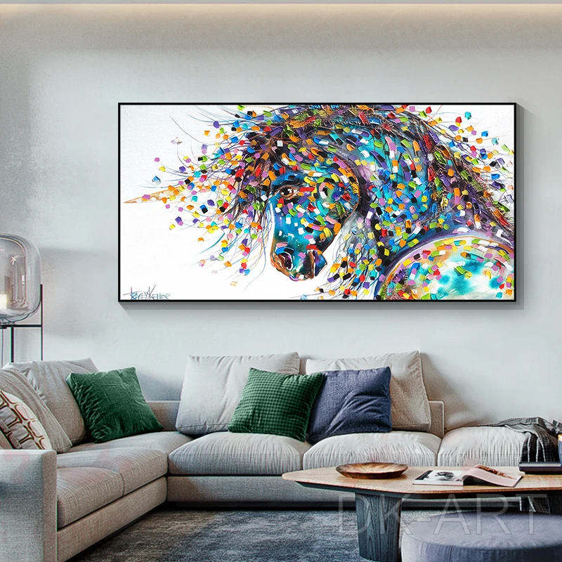

Abstract Colorful Horse Canvas Painting Graffiti Art Animal Posters and Prints Modern Wall Pictures for Living Room Home Decor