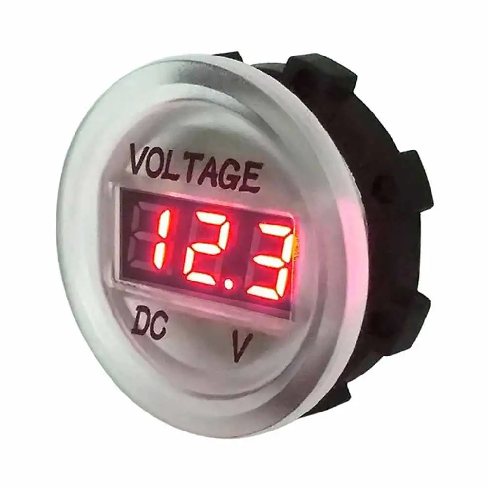

Voltmeter Display DC5V-48V Fire Retardant Plastic Panel Digital Portable LED Waterproof Safe Voltage Meter for Car Motorcycle