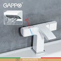 gappo thermostatic basin faucet white bathroom mixer sink faucet waterfall basin taps water mixer tap crane g1007 50