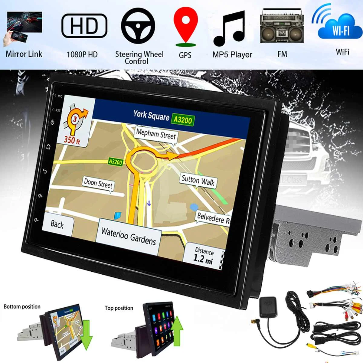 Автомобильная магнитола 1 Din, автомобильная USB с обезьянкой, автомобильный проигрыватель, навигационная машина, все в одном, Android 8,1, 32G, автомобильное радио, зеркало, 7 дюймов