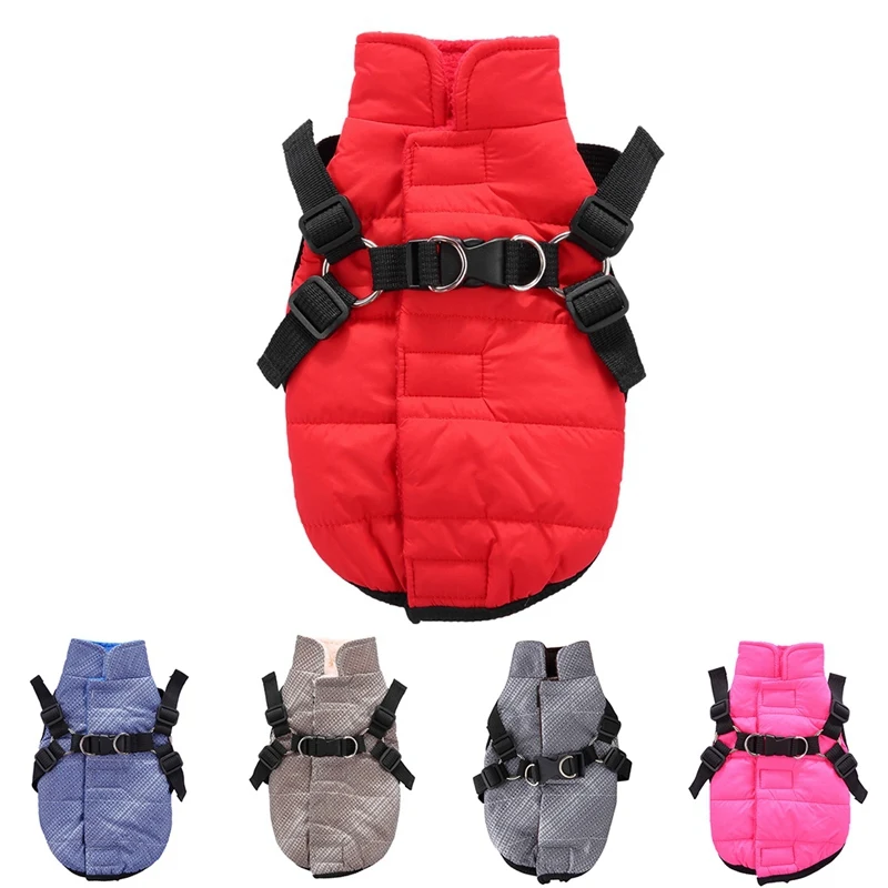 ПЭТ Жилет одежда для собак ветровка жгут собаки теплое пальто из флиса на