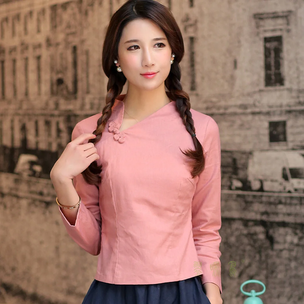 Китайская одежда топ в традиционном стиле Ципао винтажный Модный жаккардовый