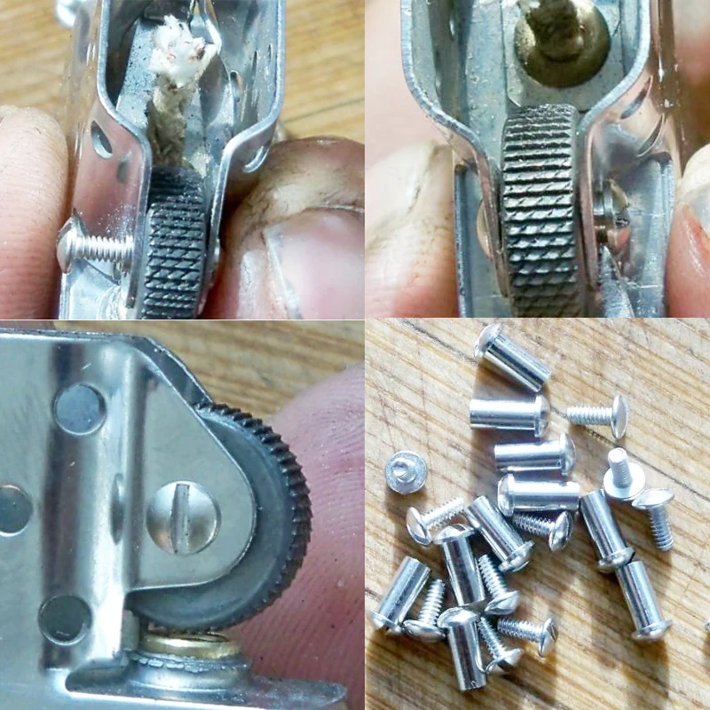 DIY Зажигалка из нержавеющей стали колеса заклепки повторная разборка флинтовые
